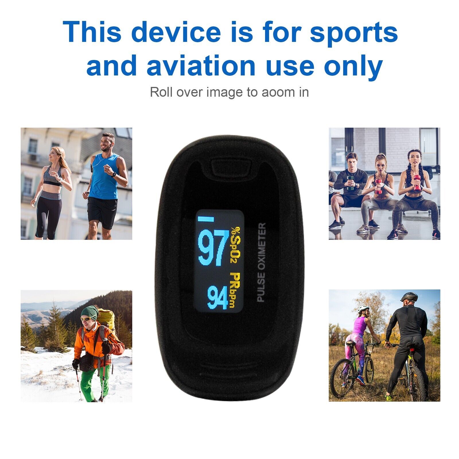 Finger Pulse Oximeter Meter SpO2 Heart Rate Monitor Blood Oxygen Saturation FDA