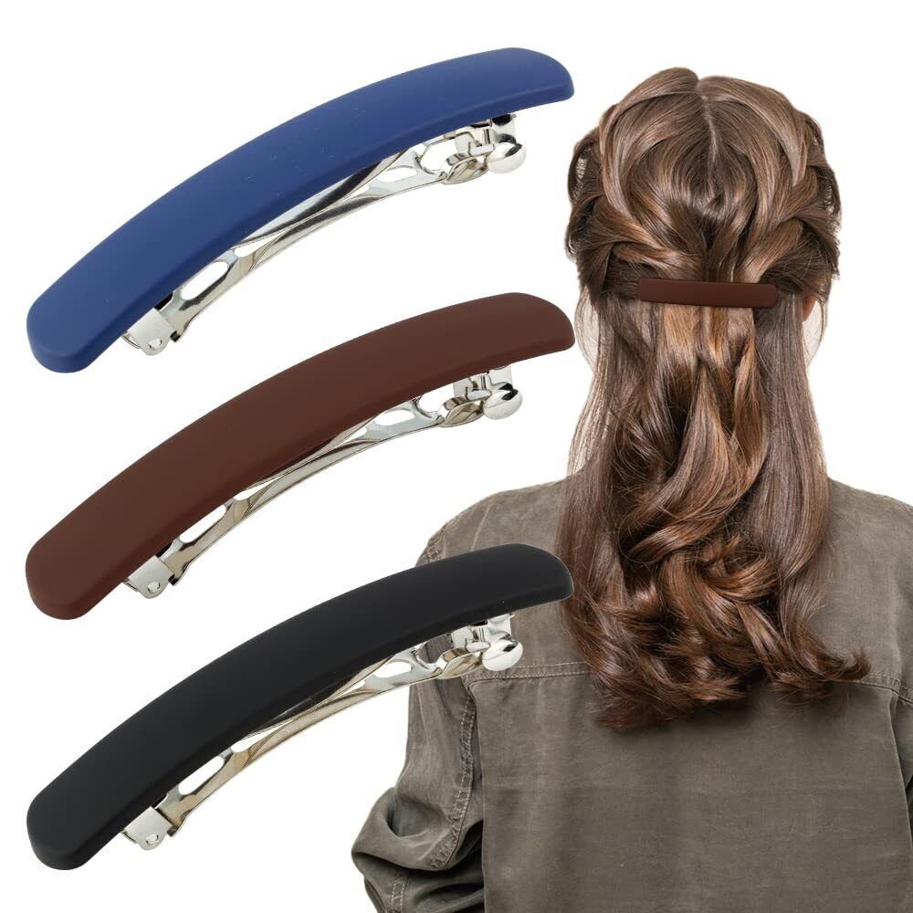 3Pcs Matte Barrettes for Thin Fine Hair Non Slip Flat Hair Pins for Women Girls