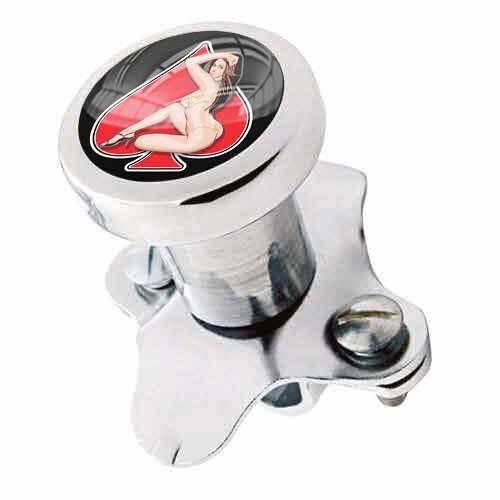 Polished Steering Wheel Spinner Suicide Brody Knob Rod Car Truck GIRL RED SPADE