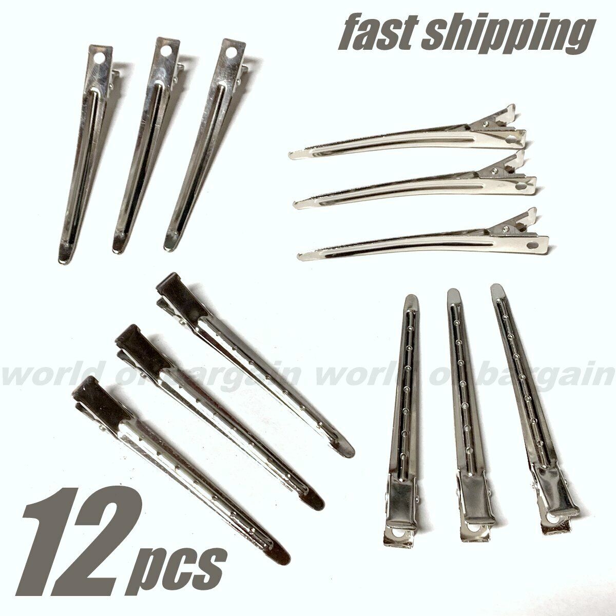 METAL HAIR CLIPS Duck Bill Alligator Barber Salon Haircut Dye Styling Pin Tools