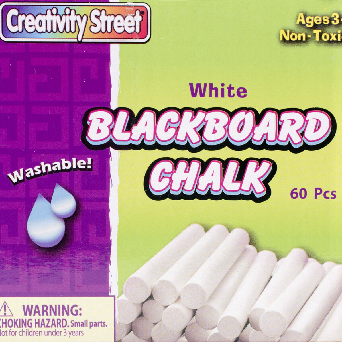 Creativity Street 1760 Blackboard Chalk Bucket 60/Pkg-White (6Pk)