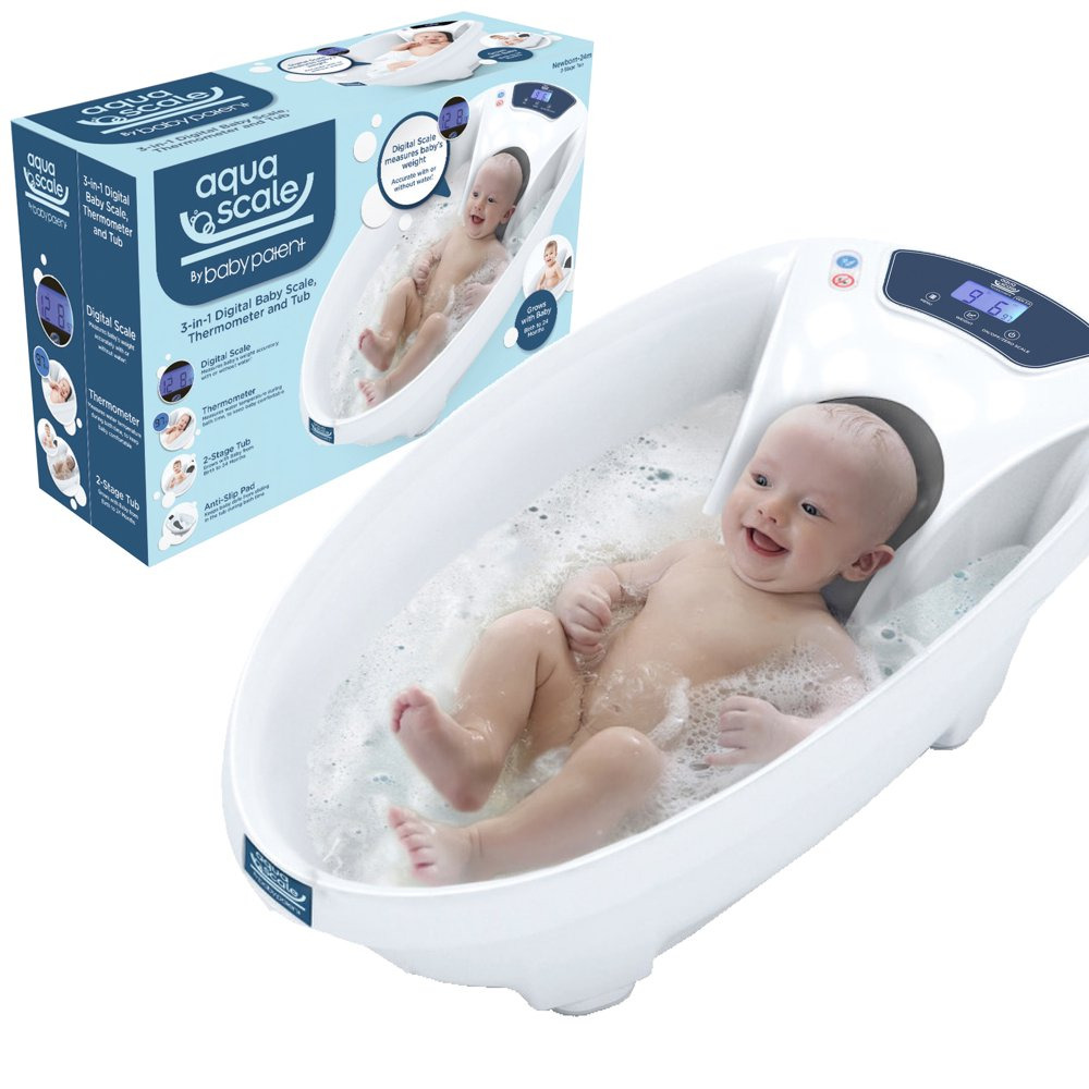 Baby Patent Aquascale 3-In-1 Bath Tub, the Next Generation, White, Unisex