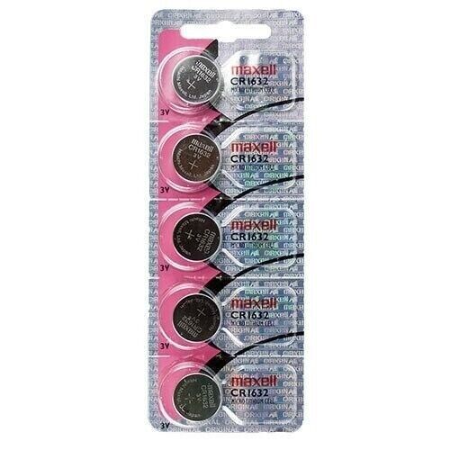 Maxell CR1632 3 Volt Lithium Battery Factory Packaging (5 Batteries) Exp 2025