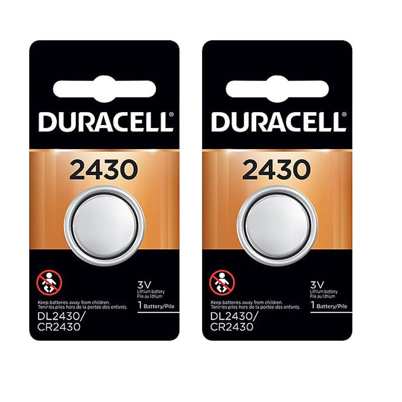 2 Pcs Duracell 2430 CR2430 DL2430 3V Lithium Coin Cell Battery