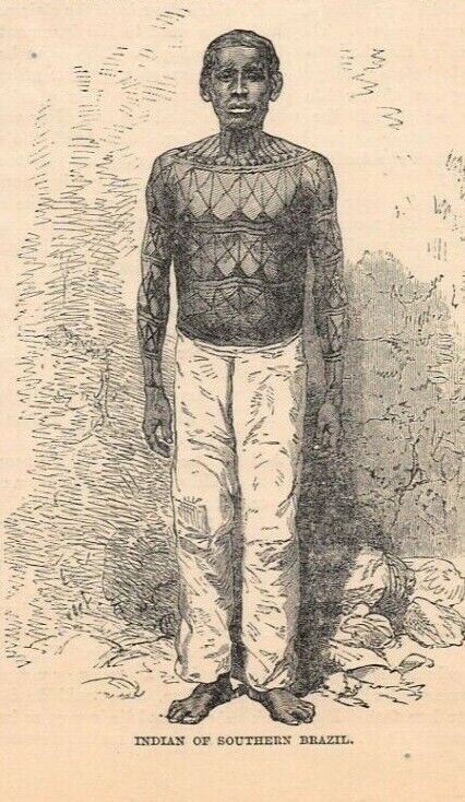 antique 1885 SOUTH BRAZIL Rodrigo de Freitas Lagoon Santa Catharina Paranaguá