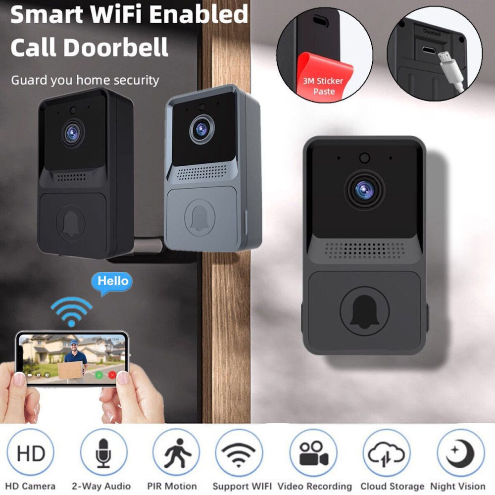 Smart Video Doorbell Phone Wireless WiFi Camera Bell Door Ring Intercom Security