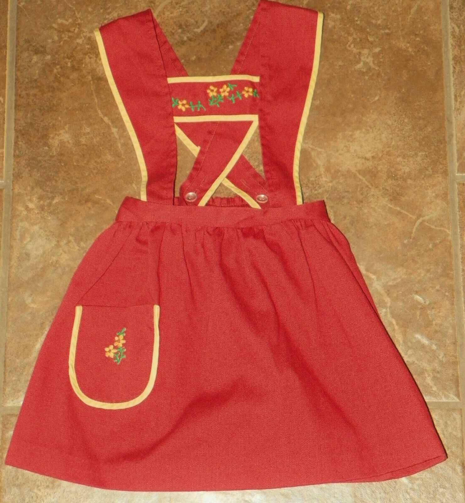 VTG Girls 1980's JC PENNEY Suspender SKIRT Size 4 German Dirndl Lederhosen Look