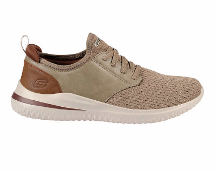 NEW Sketchers Men's Tan Slip-on Tennis Shoe Memory Foam Sneakers PICK SIZE