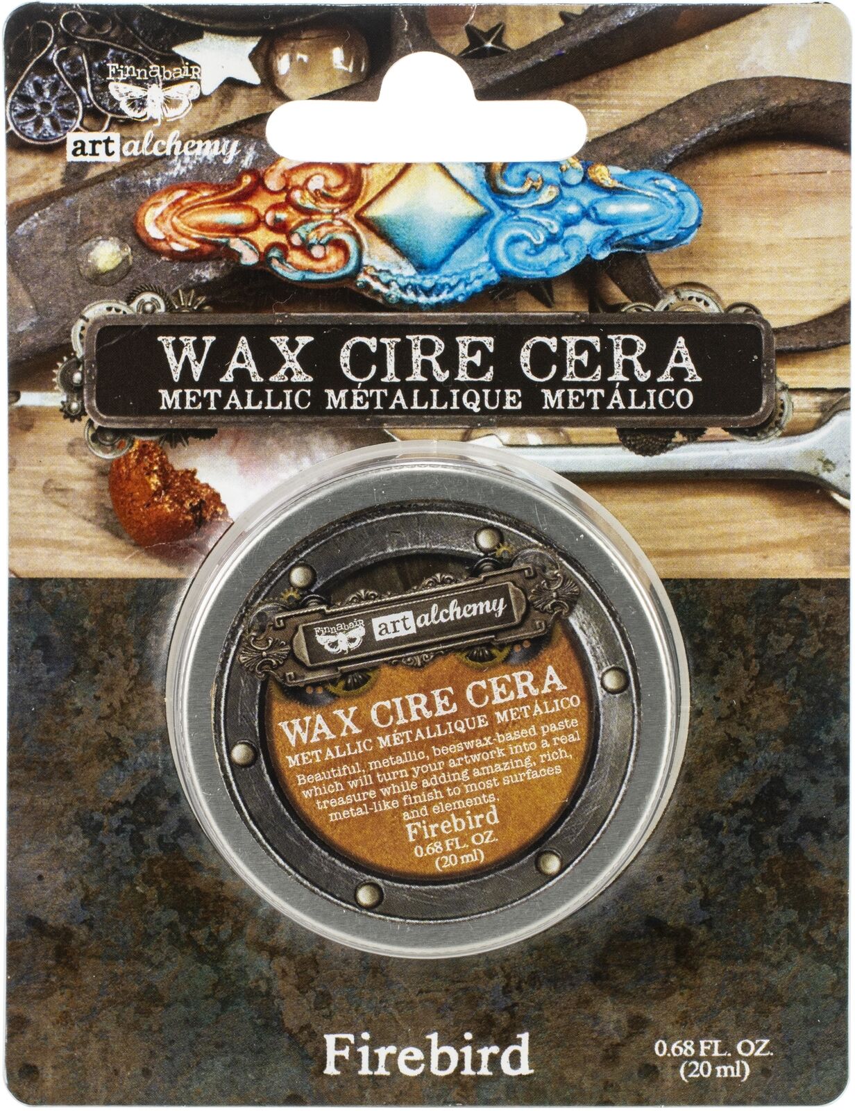 Prima Marketing-Finnabair Art Alchemy Metallique Wax .68 Fluid Ounce-Firebird