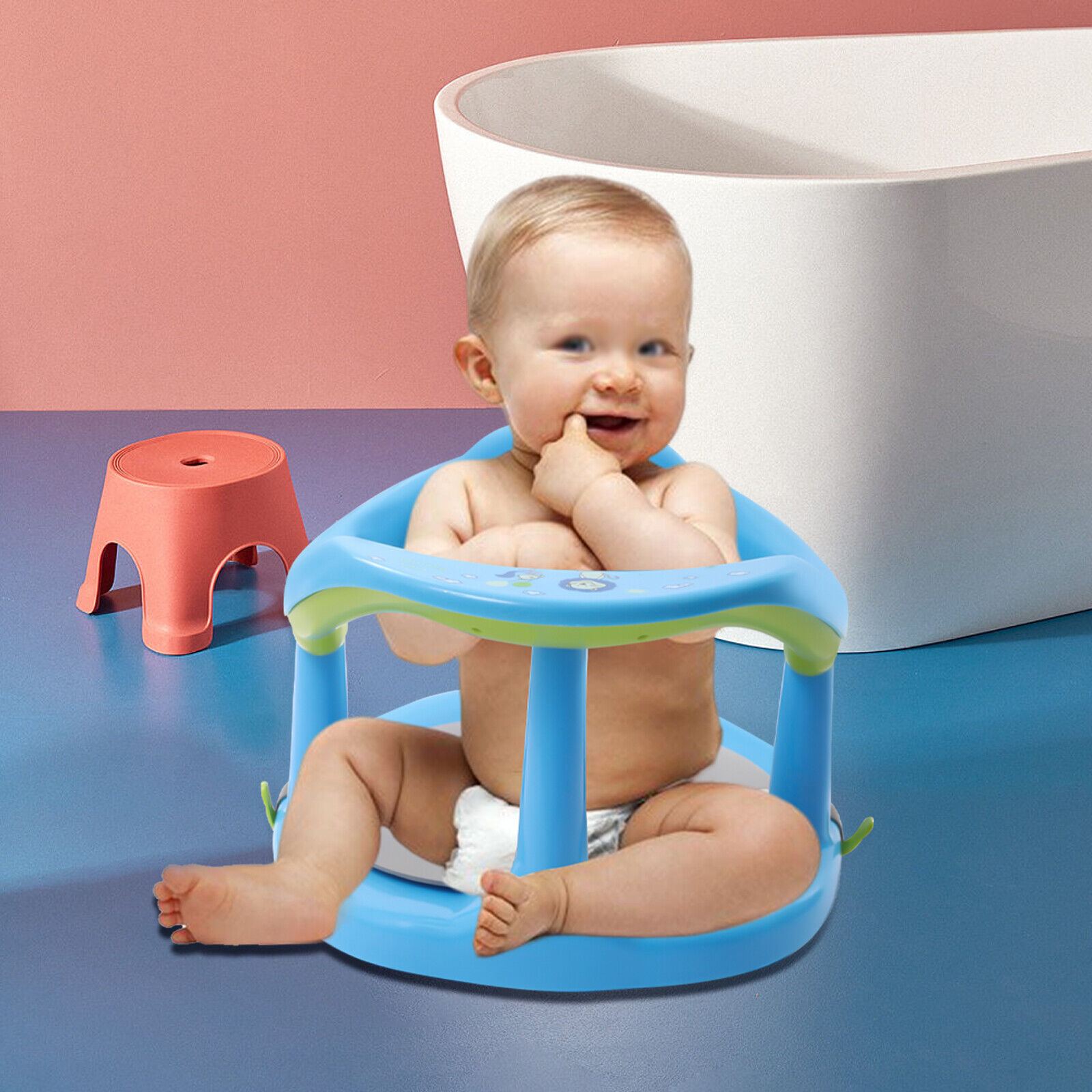 Baby Bath Ring Seat Chair Tub Infant Toddler with 4 Anti Slip Suction Cups USA