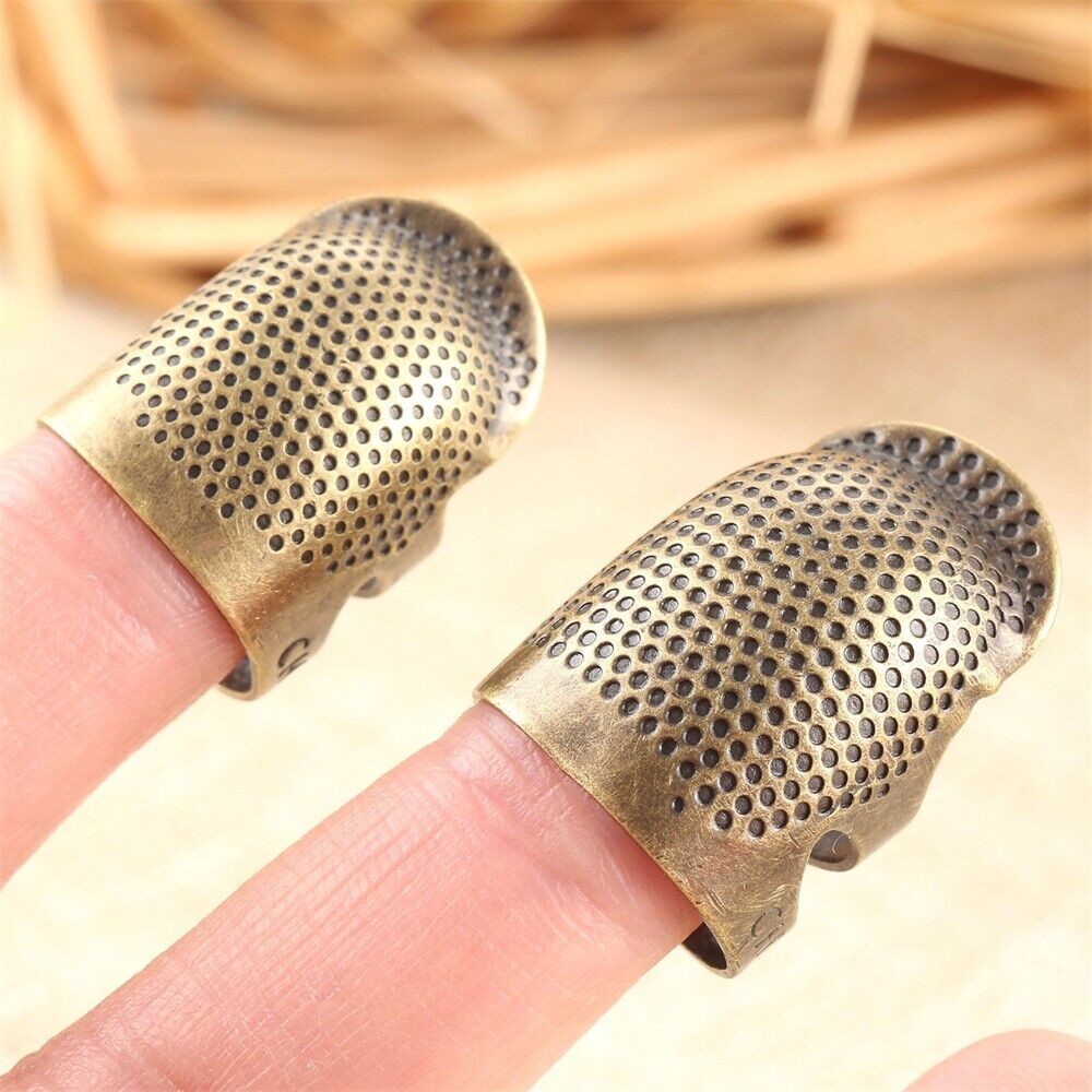 Antique Brass Sewing Thimble Needles Finger Protector Sewing Tool S/M Household