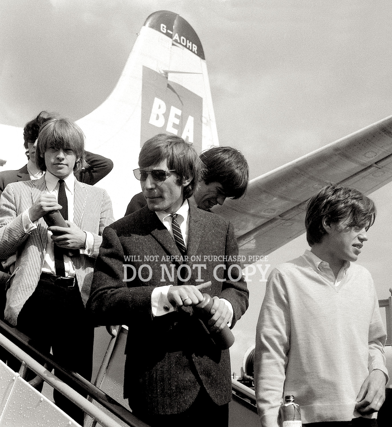 The Rolling Stones Photograph 11 X 12 - Rare 1964 Amsterdam Arrival - Poster Art