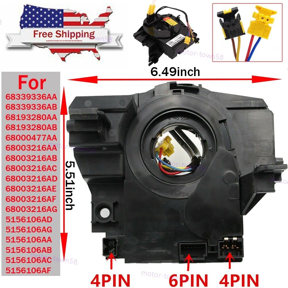 Clock Spring For Jeep Wrangler JK 2007-2018 With Angle Sensor Steering Wheel
