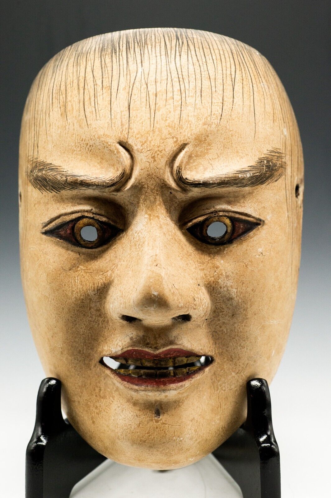 Wooden Antique Noh Mask Noh Men Oodoji 大童子 Japanese Antique Vinage