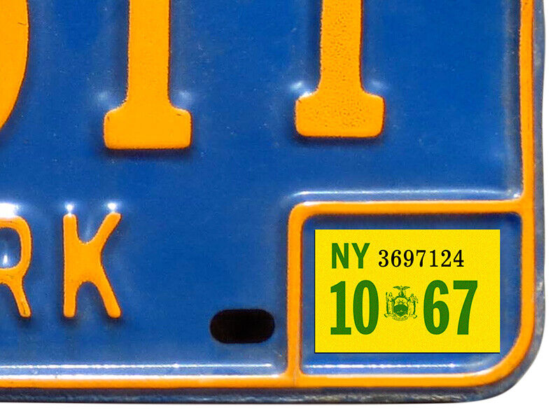 1967 New York Registration, License Plate Sticker, YOM, NY, Tag, DMV