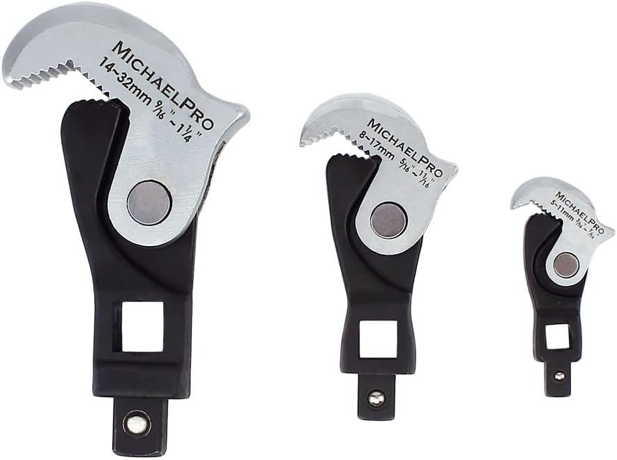 MichaelPro 3-Pc Spring-Loaded Auto Size Adjusting Crowfoot Wrench Set | 5 – |