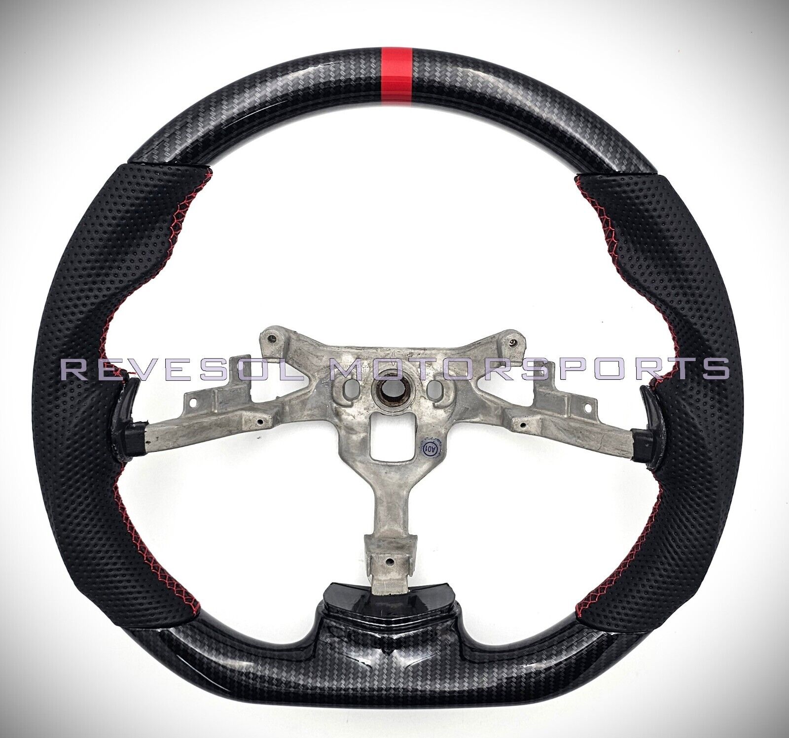 REVESOL HYDRO DIP Carbon Fiber RED Steering Wheel for 2006-2013 Corvette C6 Z06