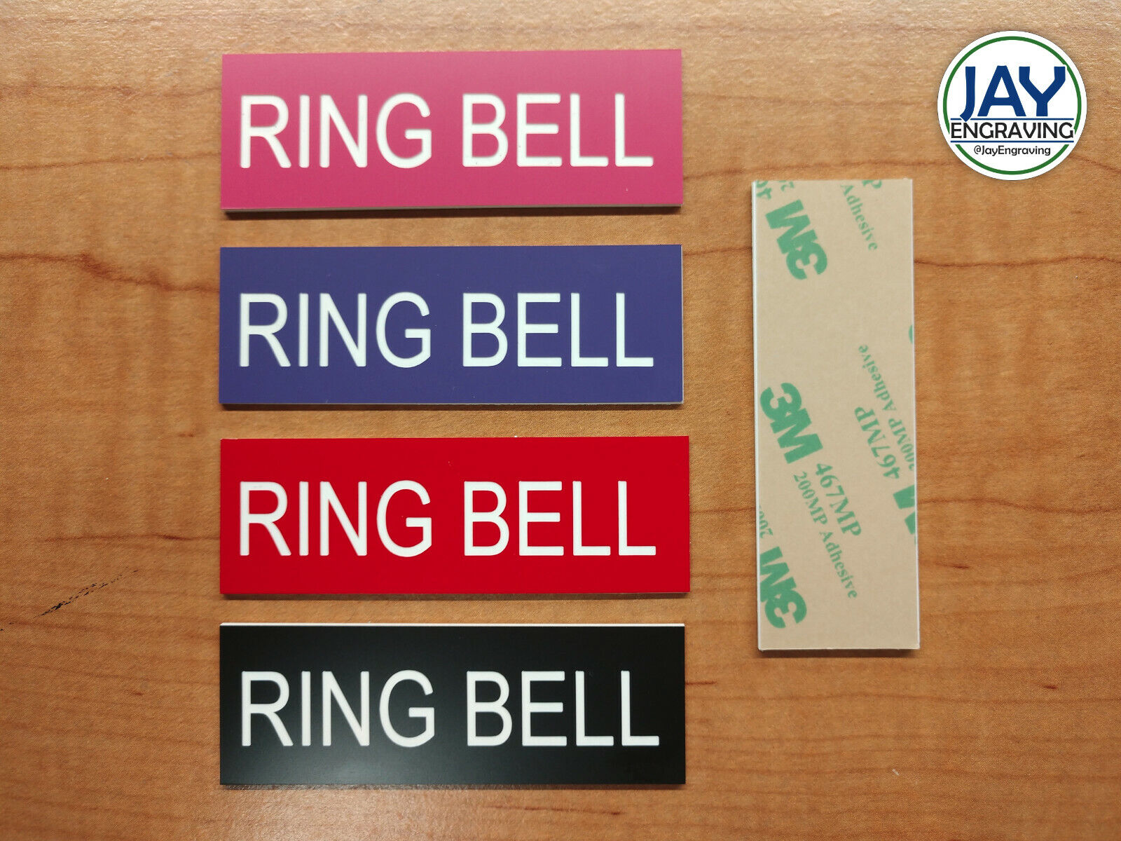 RING BELL 1x3 Engraved Front Door Bell Sign | Doorbell Entry Smart Wireless