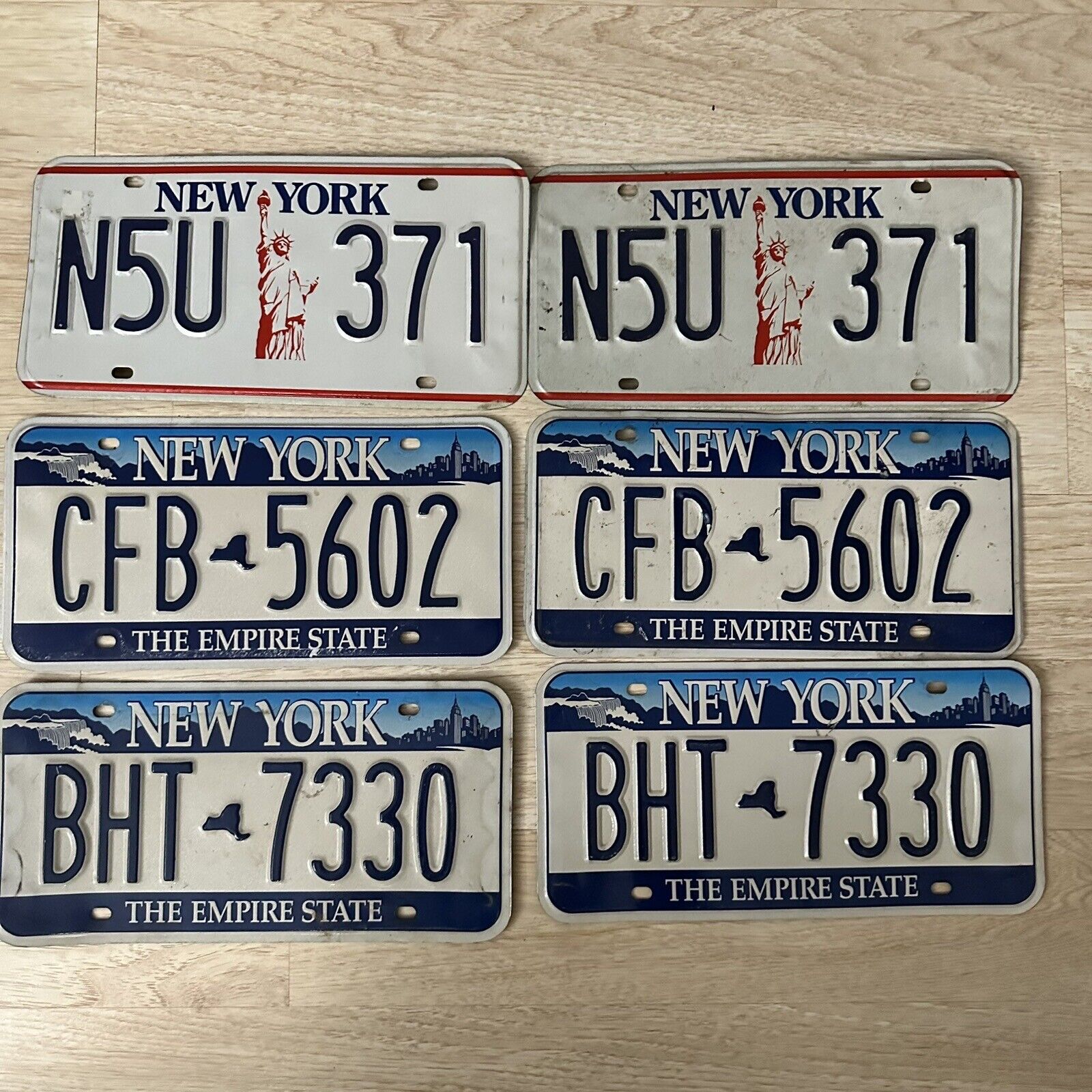 Lot of 6 Vintage New York License Plate Statue Of Liberty Matching Pairs
