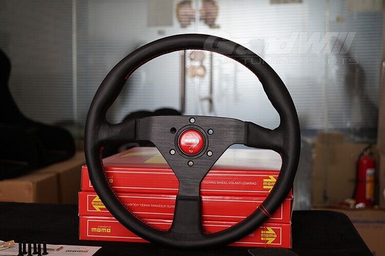 MOMO MonteCarlo 350mm 14' Genuine Leather Thickened Spoke Sport Steering Wheel