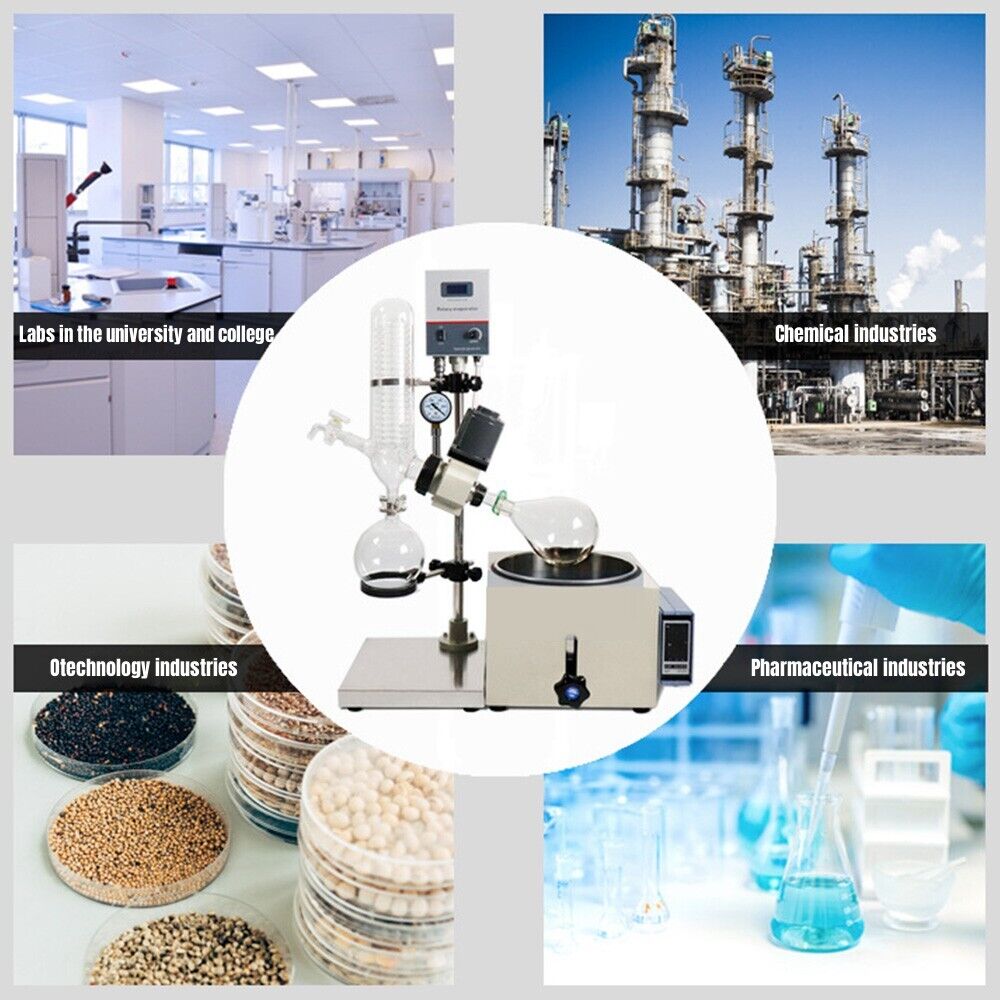 1L Water Bath +1L Lab Eqpt Rotary Evaporator Laboratory Vacuum Evaporation NEW