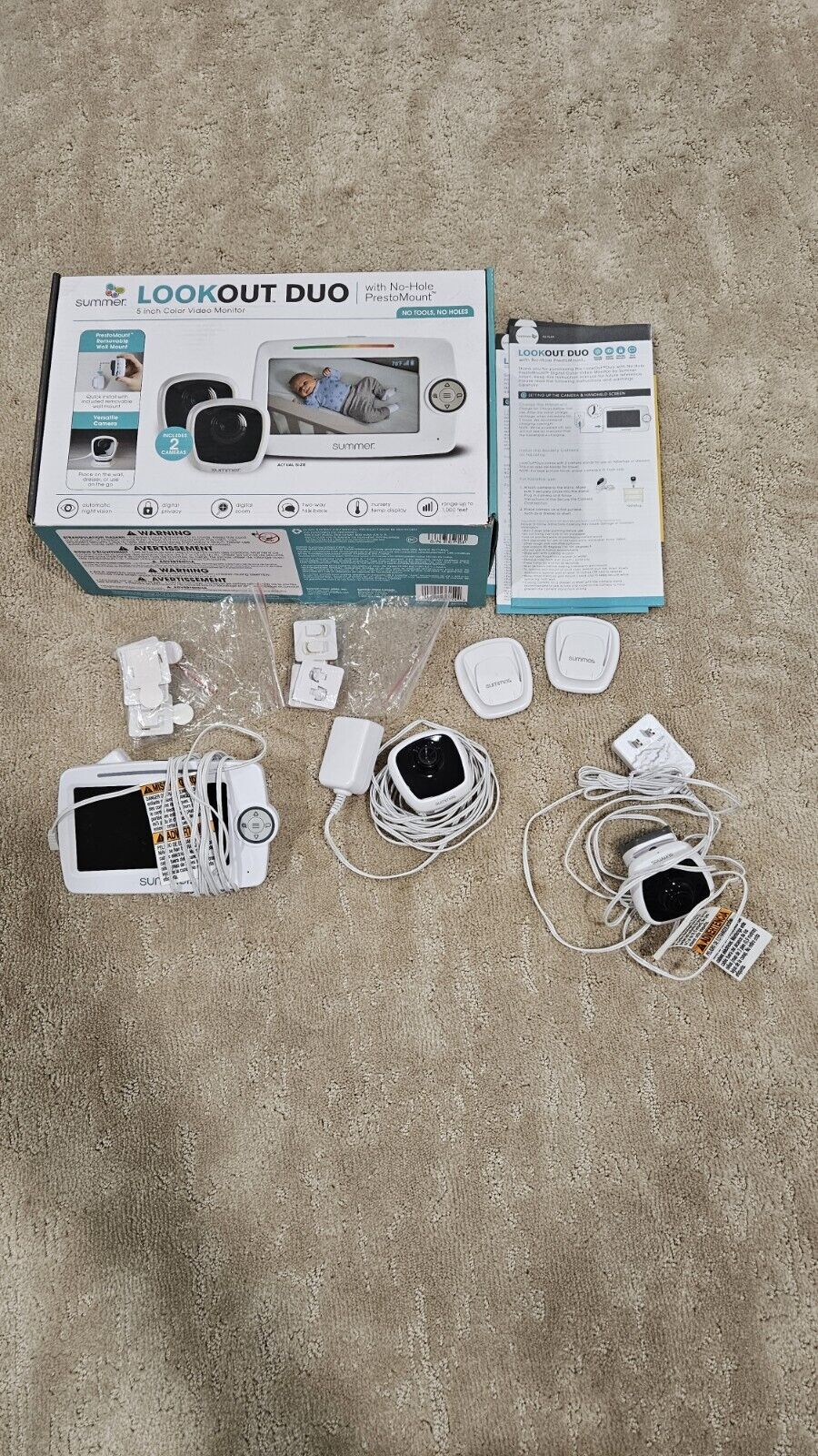 Summer LookOut Duo 5” LCD Video Baby Monitor (2 Cameras) READ DESCRIPTION