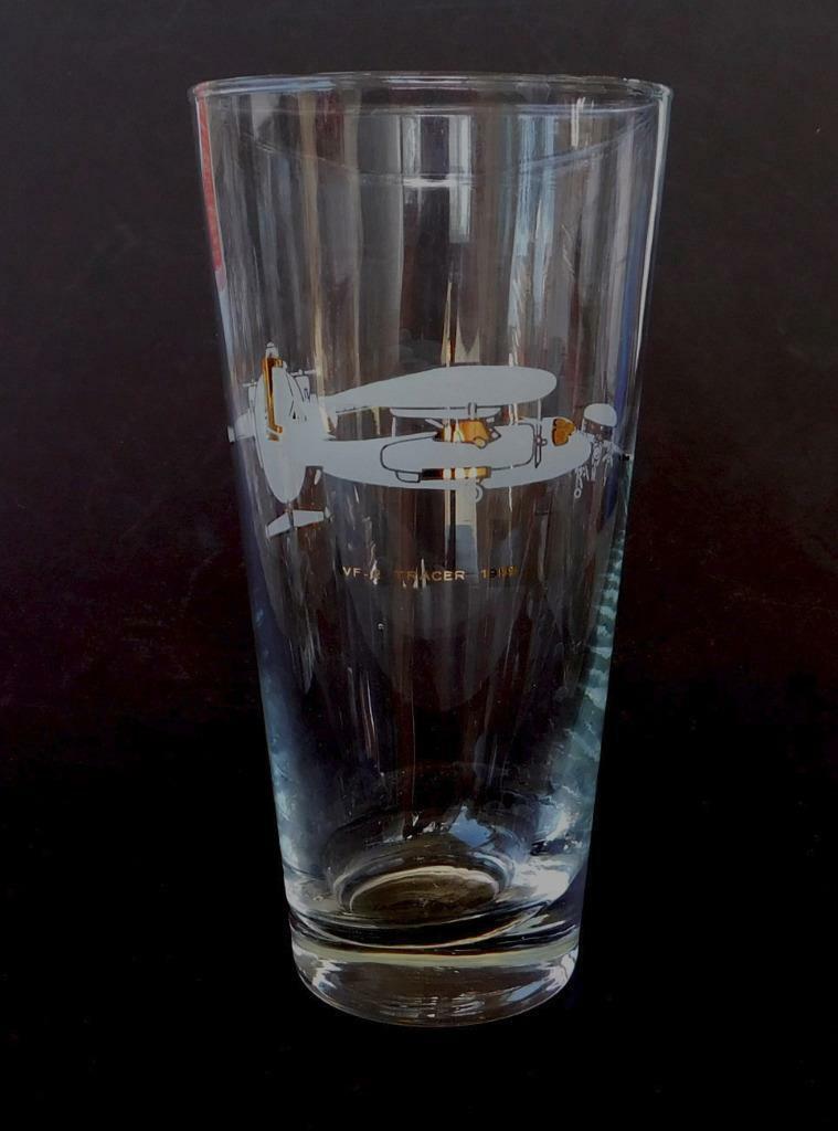 1959 GRUMMAN WF-2 Tracer U.S. Navy Aircraft Vintage Cocktail Beer Collins Glass