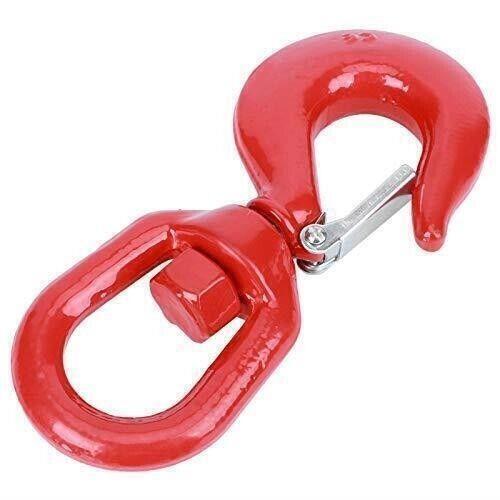 Red Swivel Hooks Alloy Steel with Safety Catch - Painted 0.75-11ton