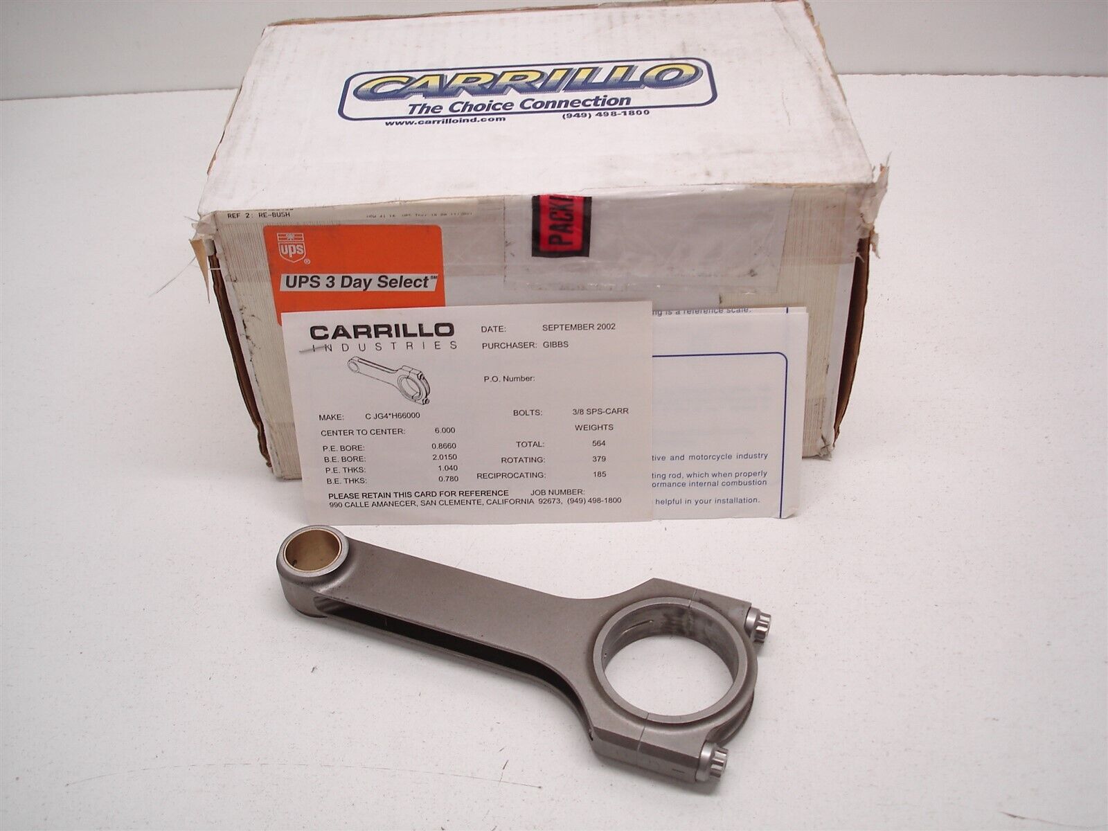 8 NASCAR CARRILLO H-BEAM 6.000