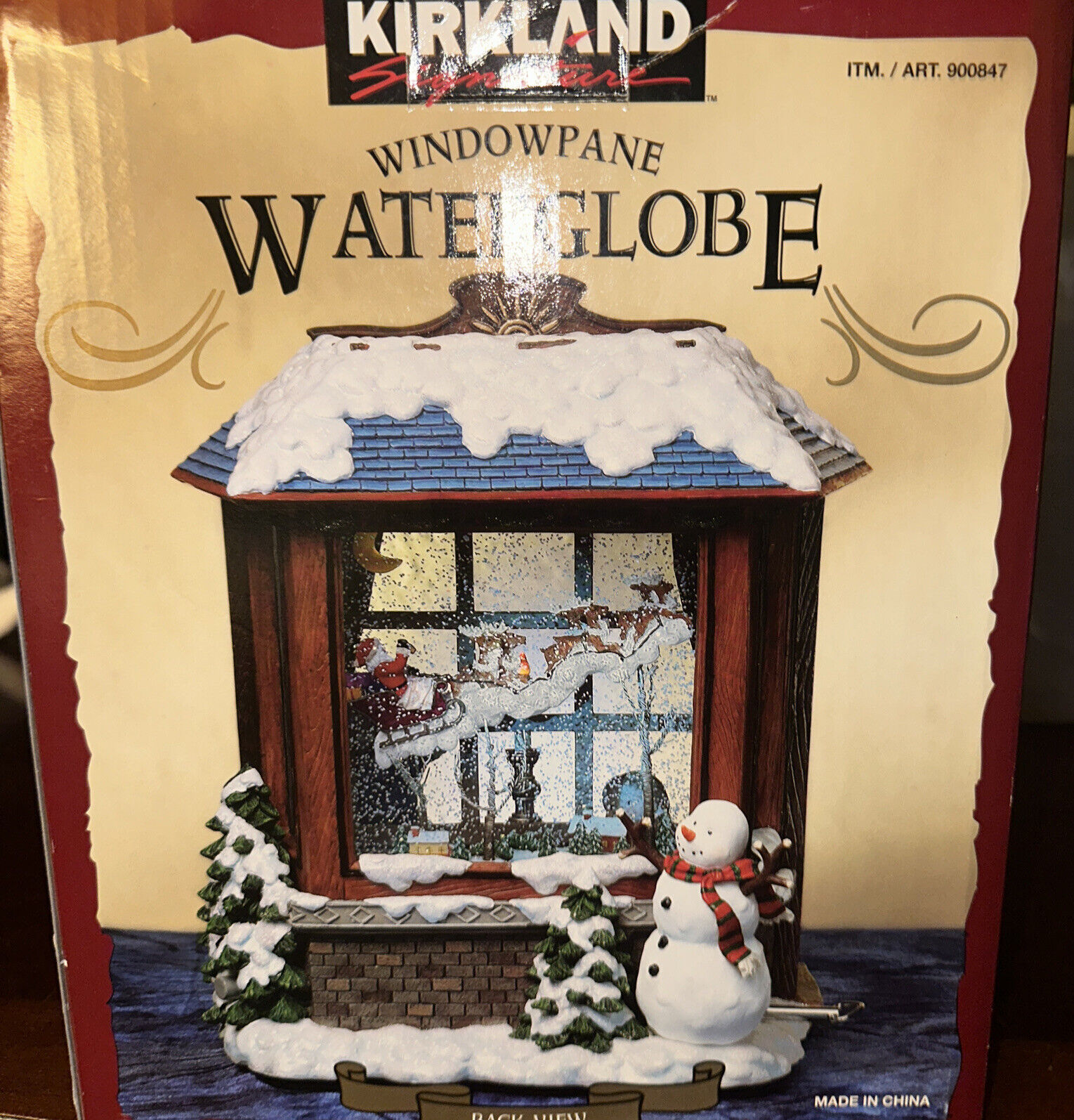 Kirkland Windowpane Waterglobe Snowman