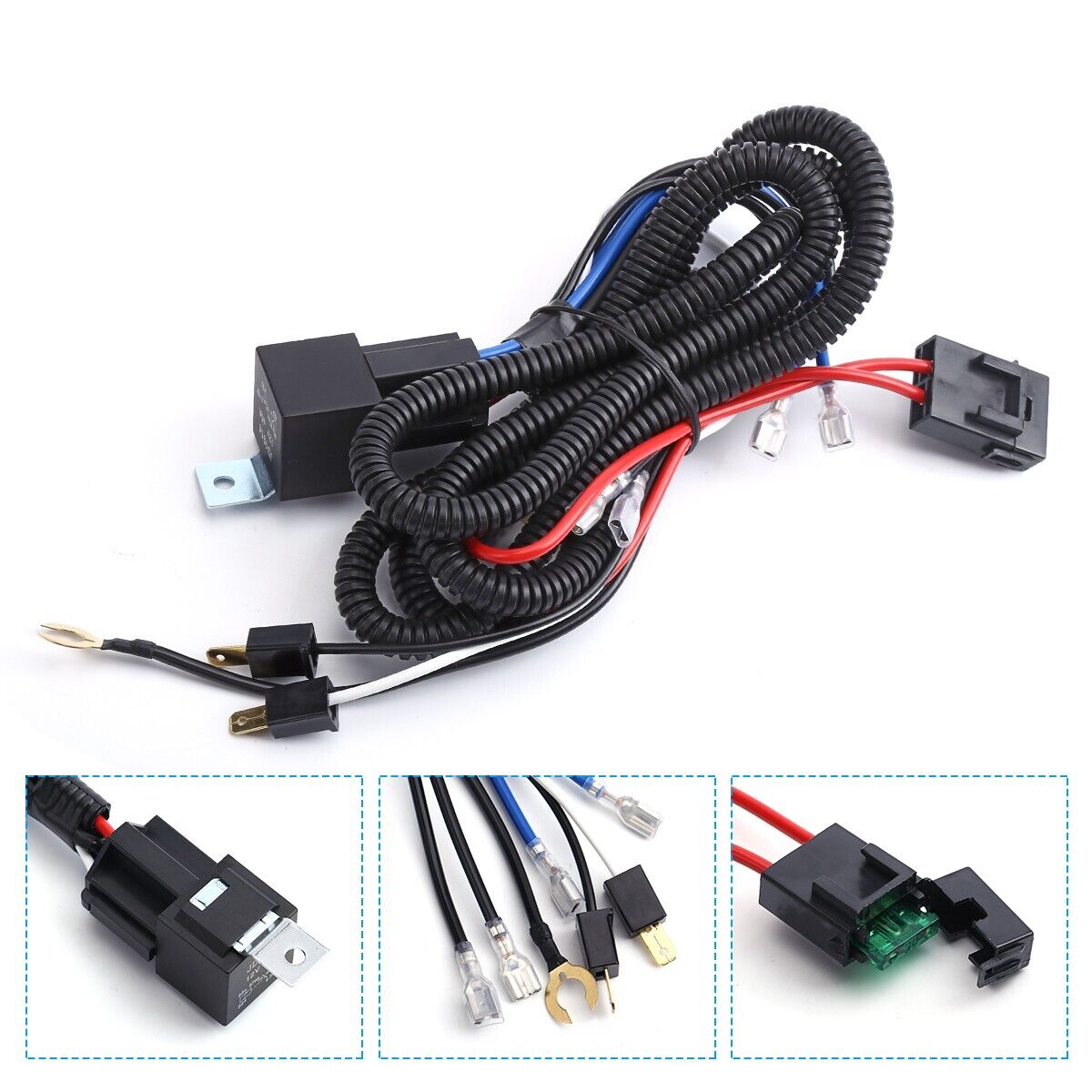 12V Car Horn Wiring Harness Relay Button Switch Kit for Car Truck Train SUV Horn
