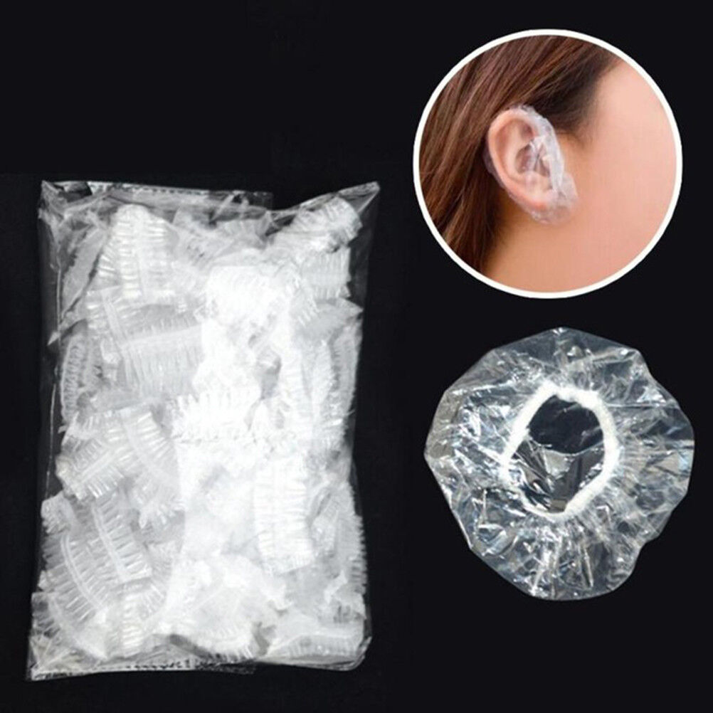 100x Disposable Salon Ear Cover Protection Hair Dye Styling Tool Access_xi