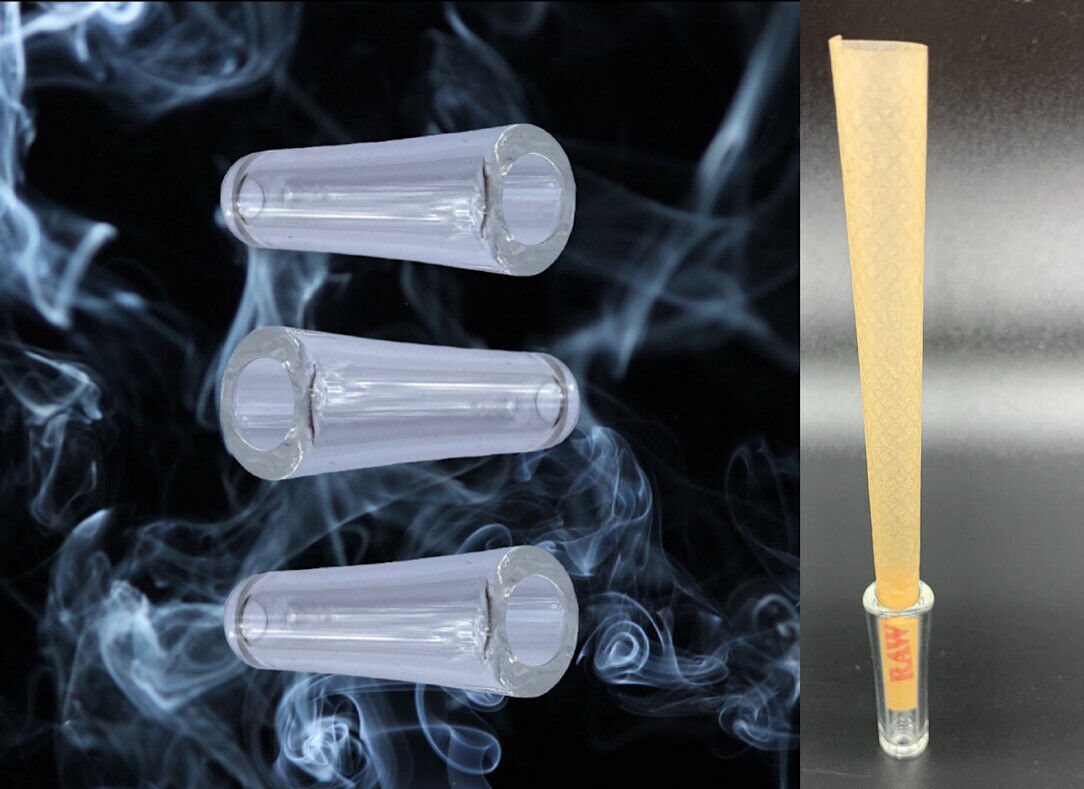 glass cone holder tip FIT for RAW ZIG ZAG elements anysize pre rolled cone(3 pk)