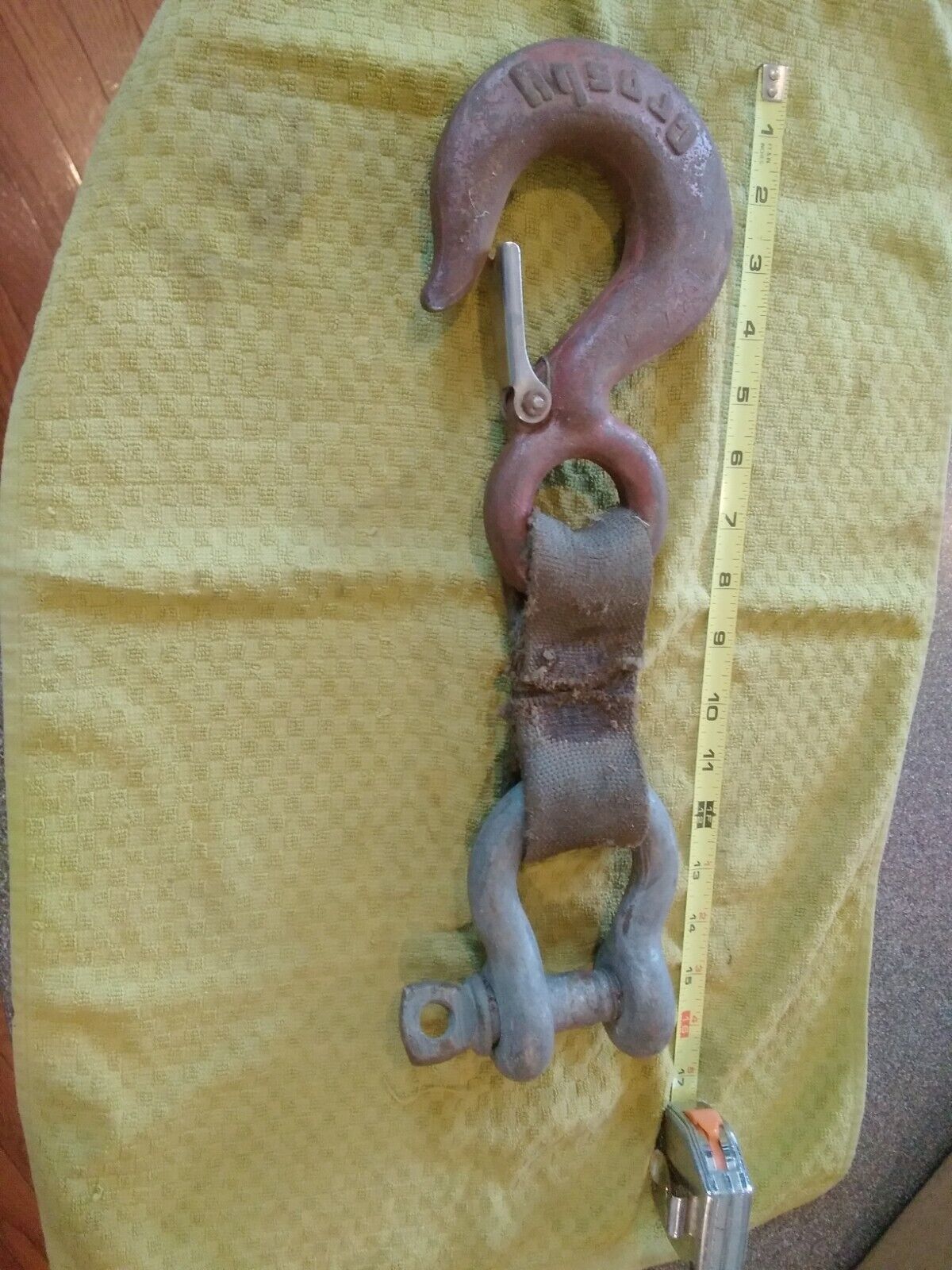 Crosby 5 Ton Lifting Hook with Safety Latch and Shackle