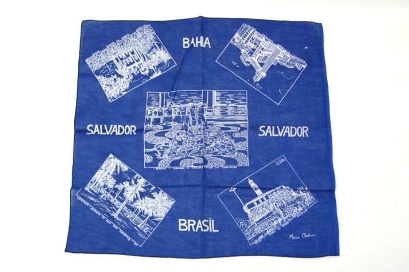 Maria Cristina Bandanna Brasil Souvenir Blue Salvador Bahia