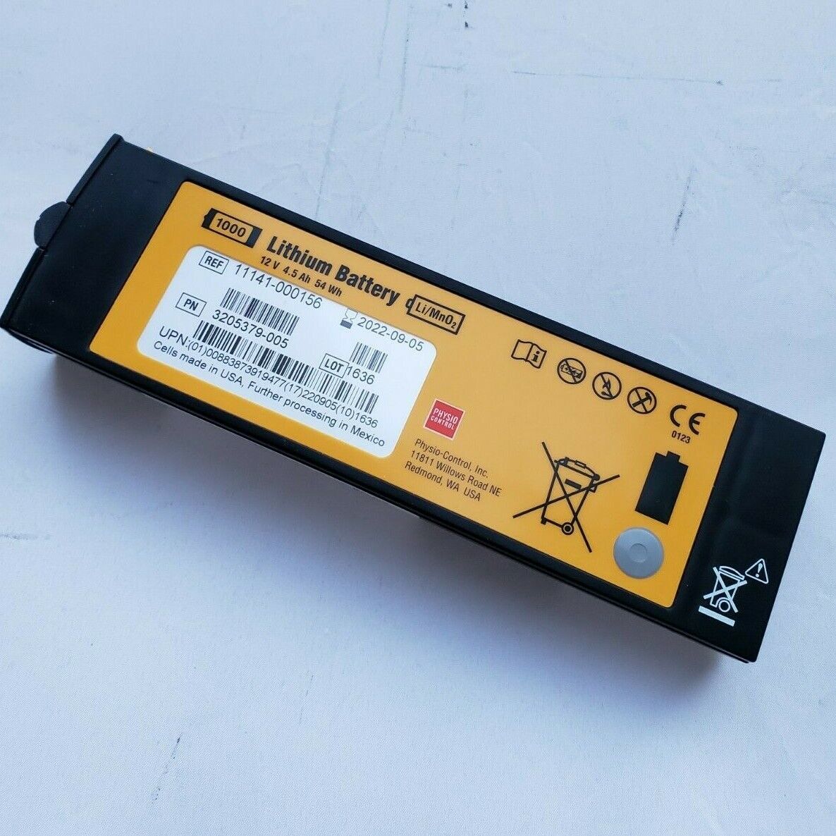 Physio-Control Lifepak 1000 AED Battery 3205379-005 OEM Replacement Expires 2022