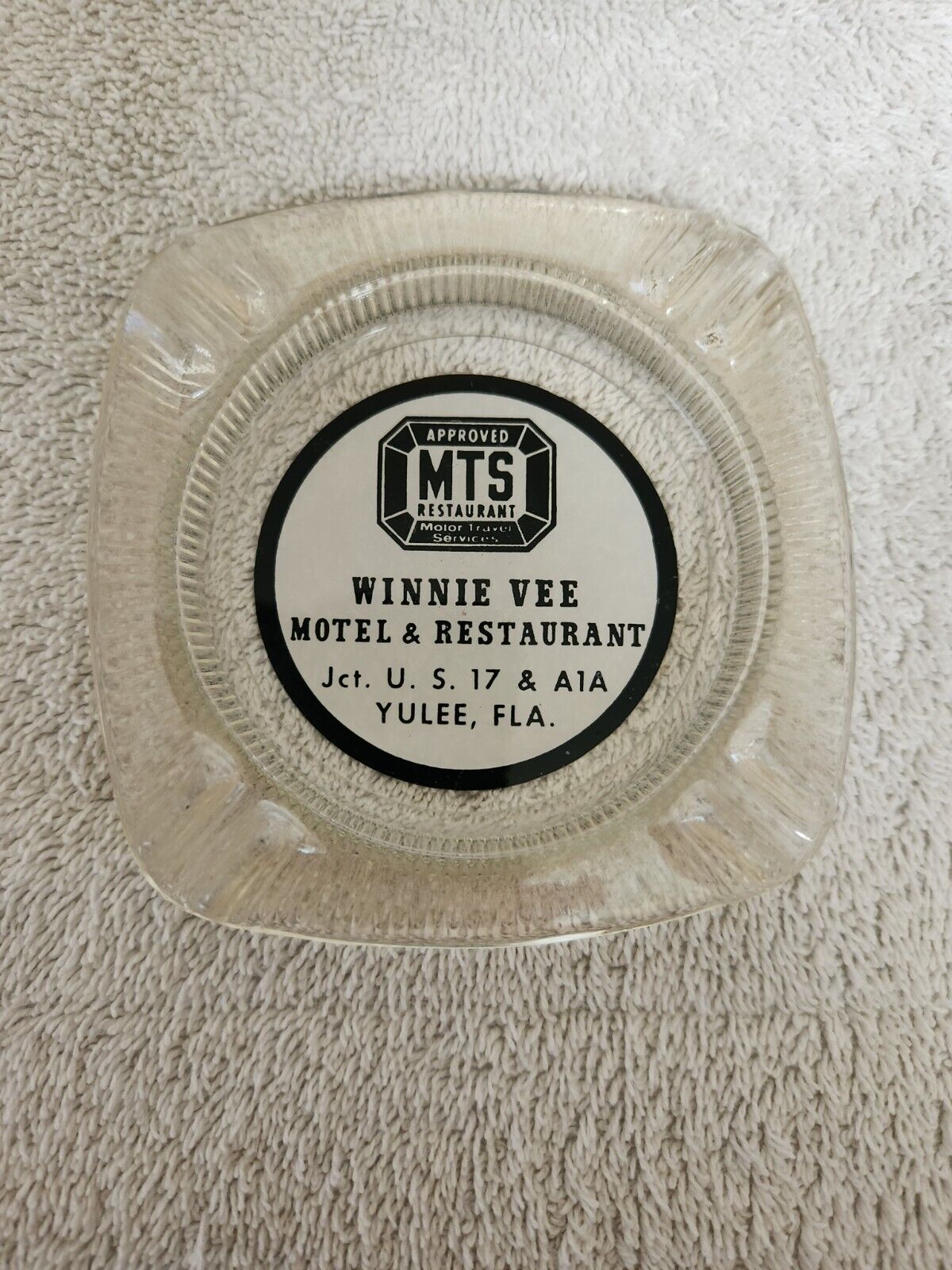 1950's Winnie Vee Motel & Restaurant Yulee FL Fla Florida Souvenir Ashtray