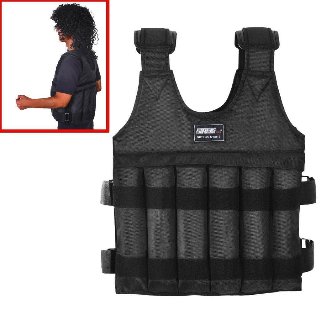 110lbs Exercise Weight Vest Weighted Adjustable Fitness Training Workout Sports
