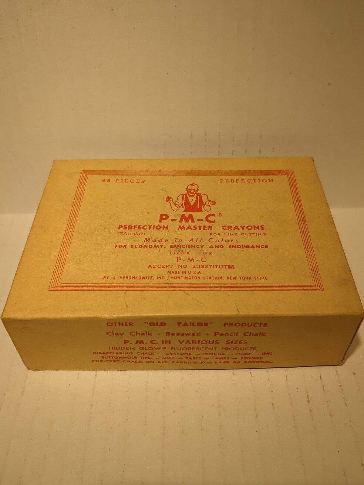 PMC Perfection Master Tailor Marking Crayons for Line Cutting 48pc Yellow NOS
