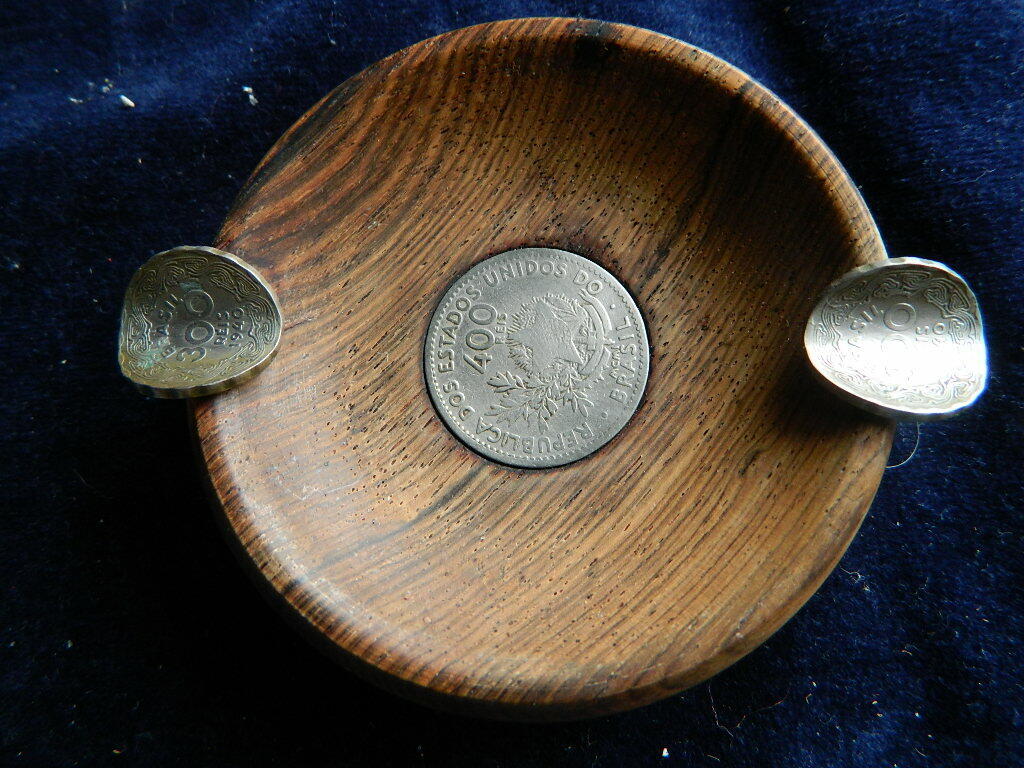 BRAZIL 1940 Coin Face Ashtray 400 reis and 2 300 reis