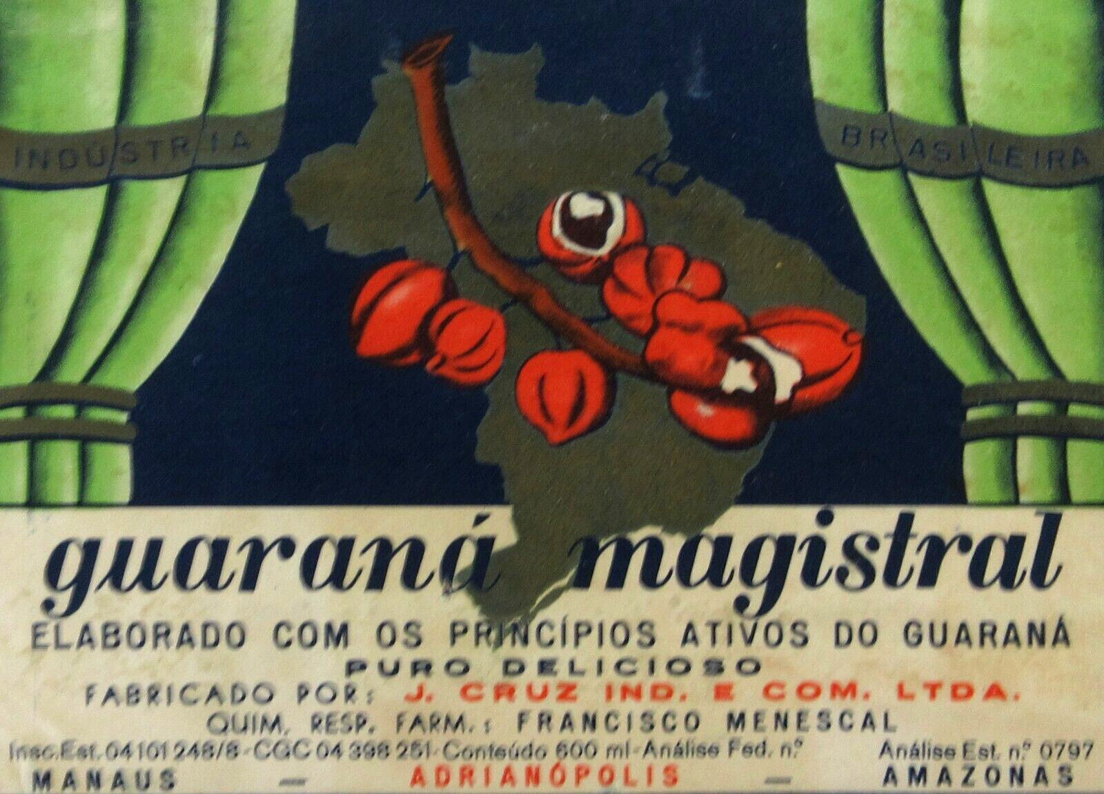 Vintage Brazil Guarana Magistral Label Brasil Amazon Drink