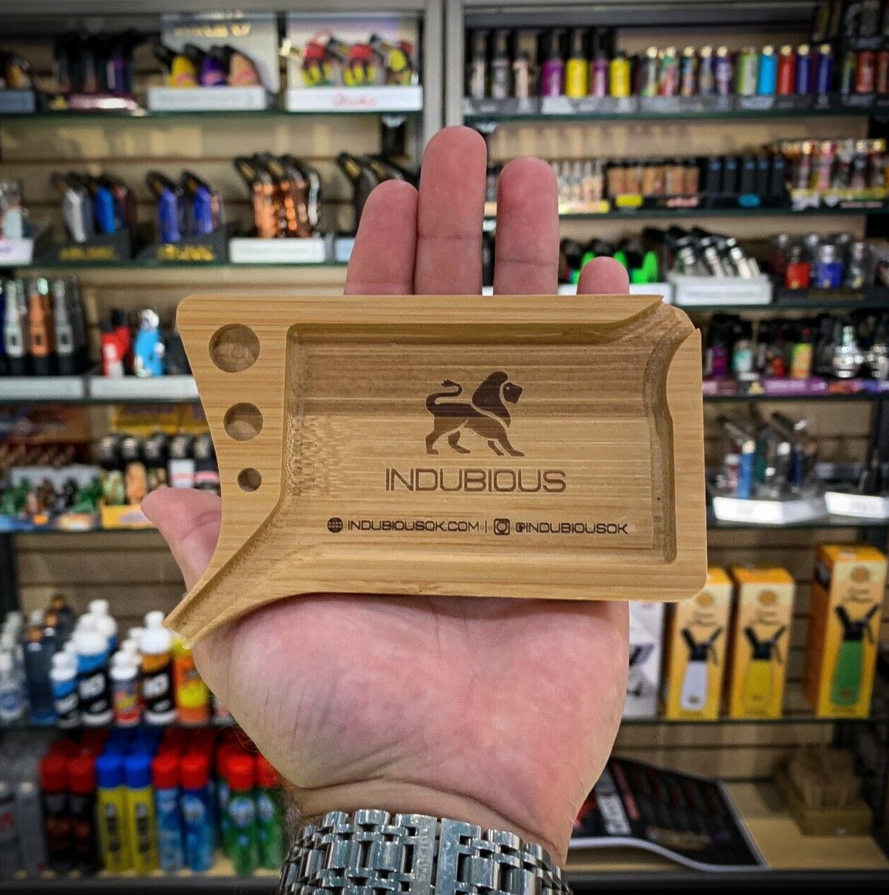 Mini Bamboo Rolling Tray | Stash Tray | Portable Smoker Tray with Cone Loader