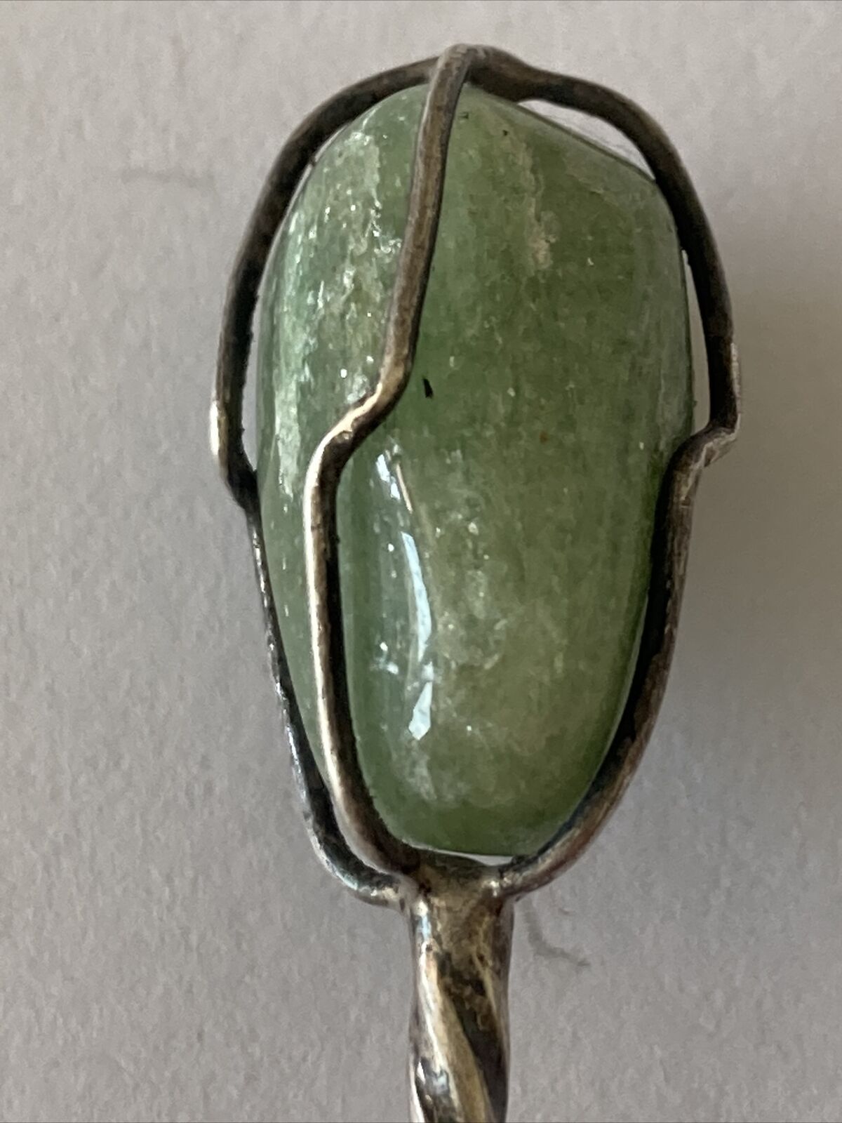 Antique Souvenir Spoon Collectible Agate 3000 Reis Coin 1926 Brazil