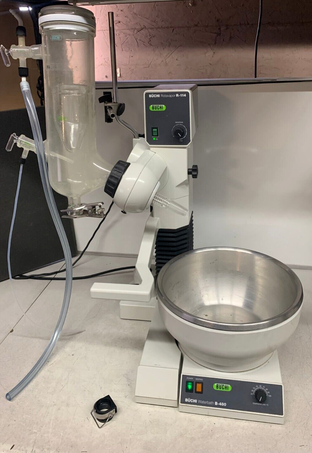Buch R-114 Rotavapor & Buchi B-480 Waterbath with Glassware & Accessories