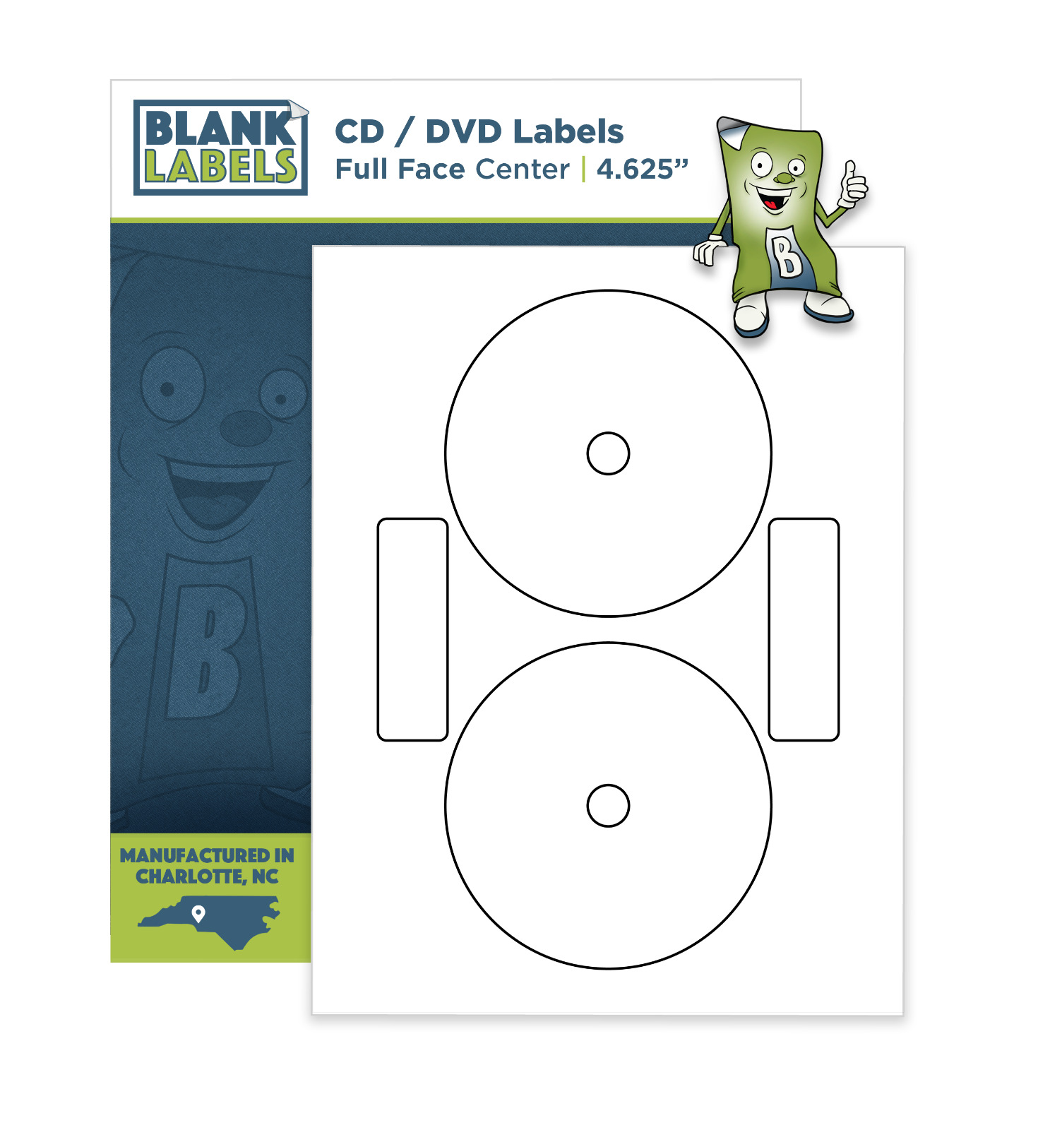 CD / DVD Labels Full Face Fits size 5931 Laser Ink Jet Blank White Sheets Neato