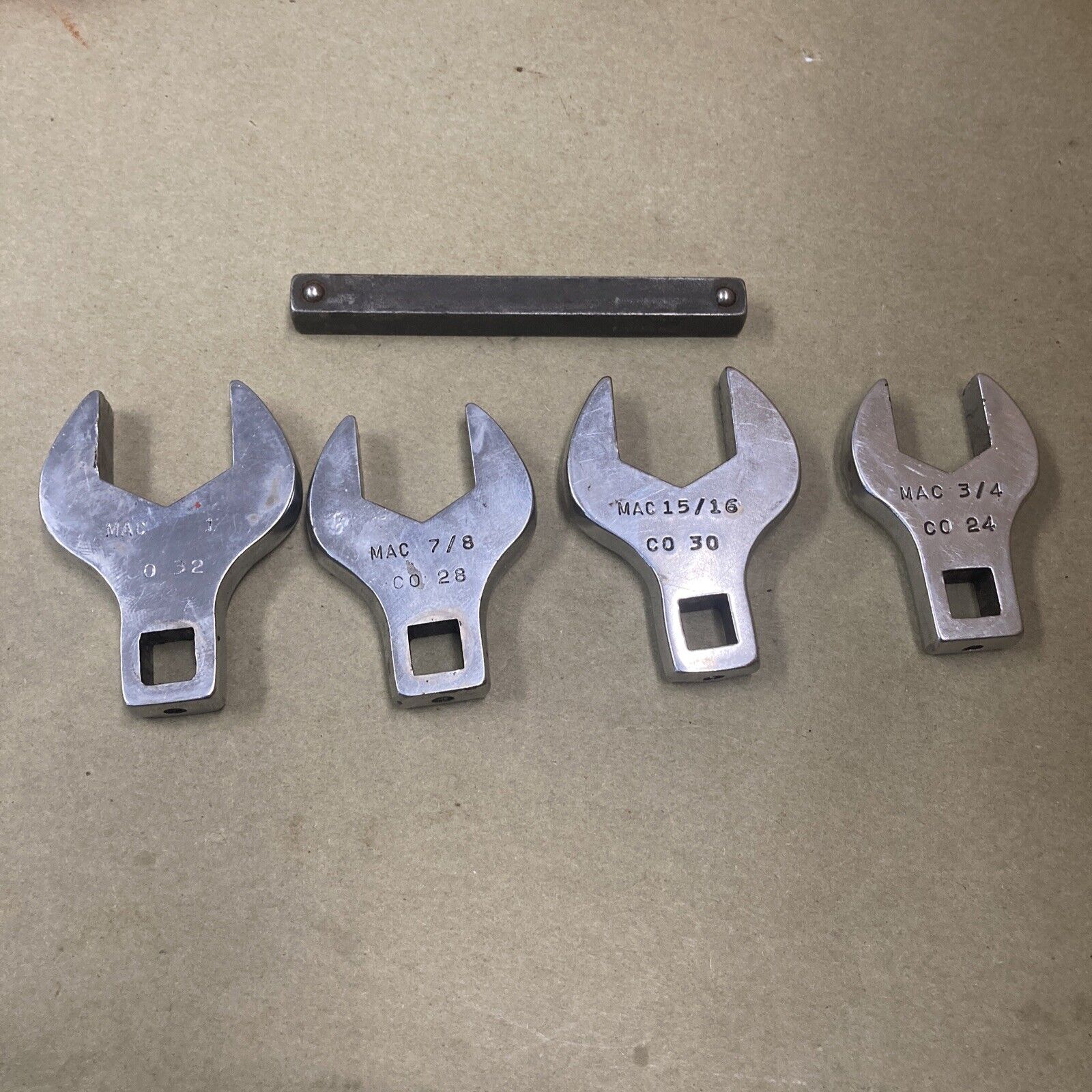 Mac Tools 4 Pc Crow Foot With Snap In Bar 3/8” Drive