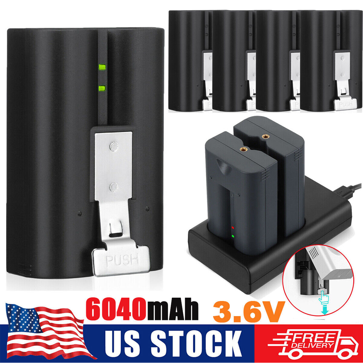 Rechargeable Battery Pack for Ring Video Doorbell 2 3 3+ 4 Spotlight Camera Lot