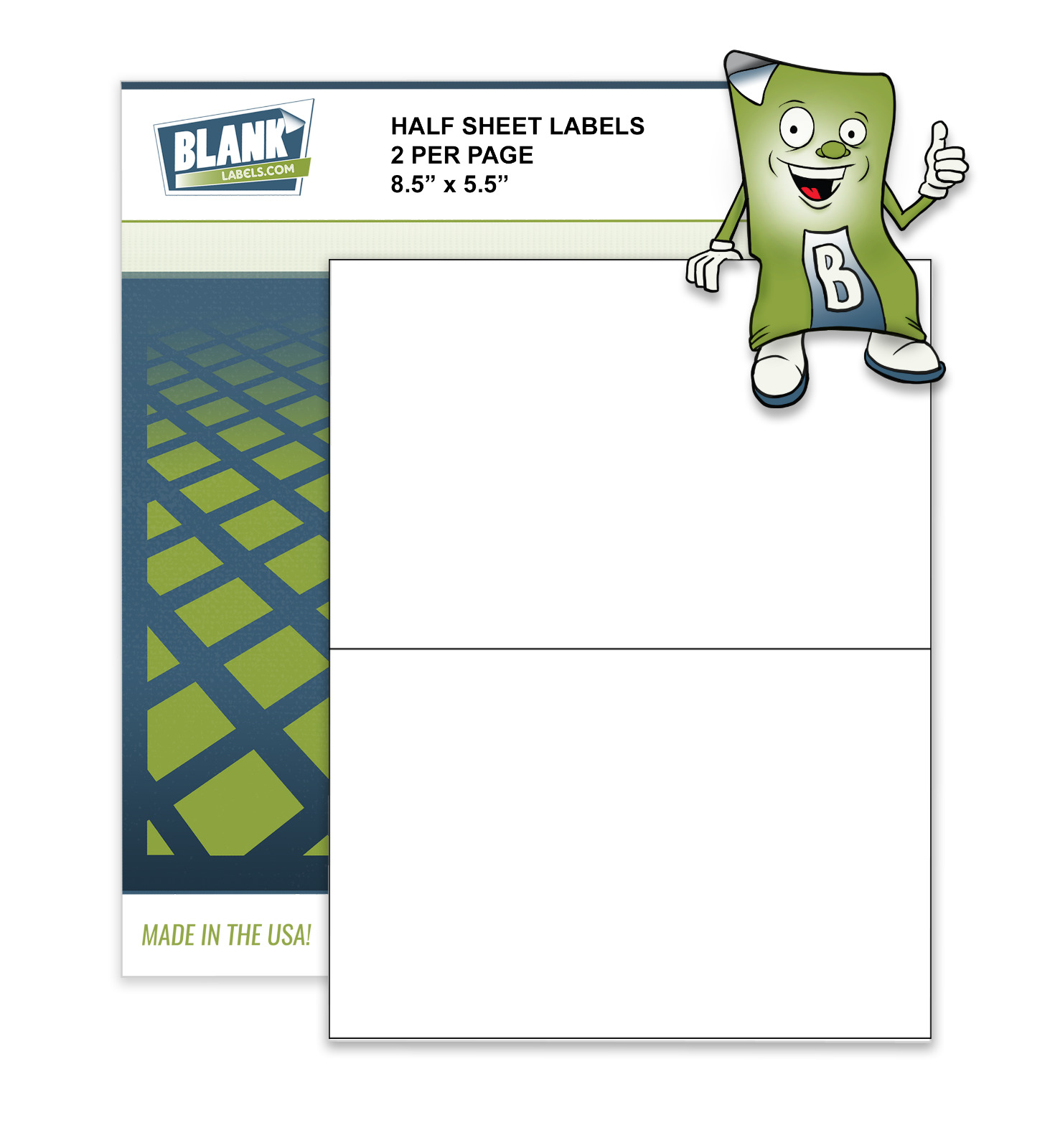Half Sheet Self Adhesive Shipping Labels 8.5