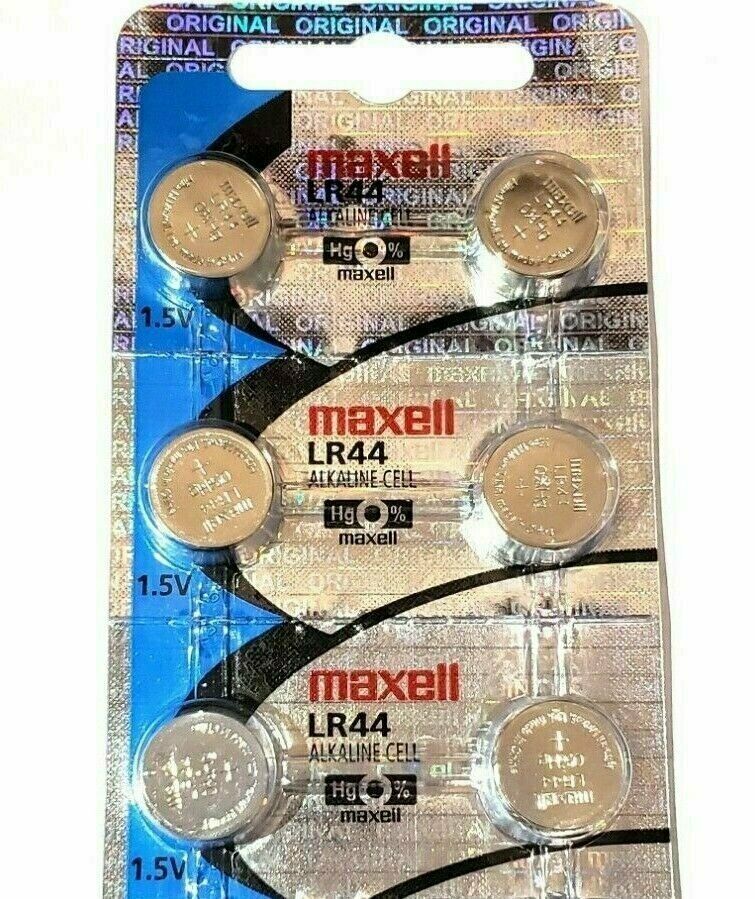 6 - MAXELL LR44/A76 1.5V ALKALINE BATTERY  fresh new