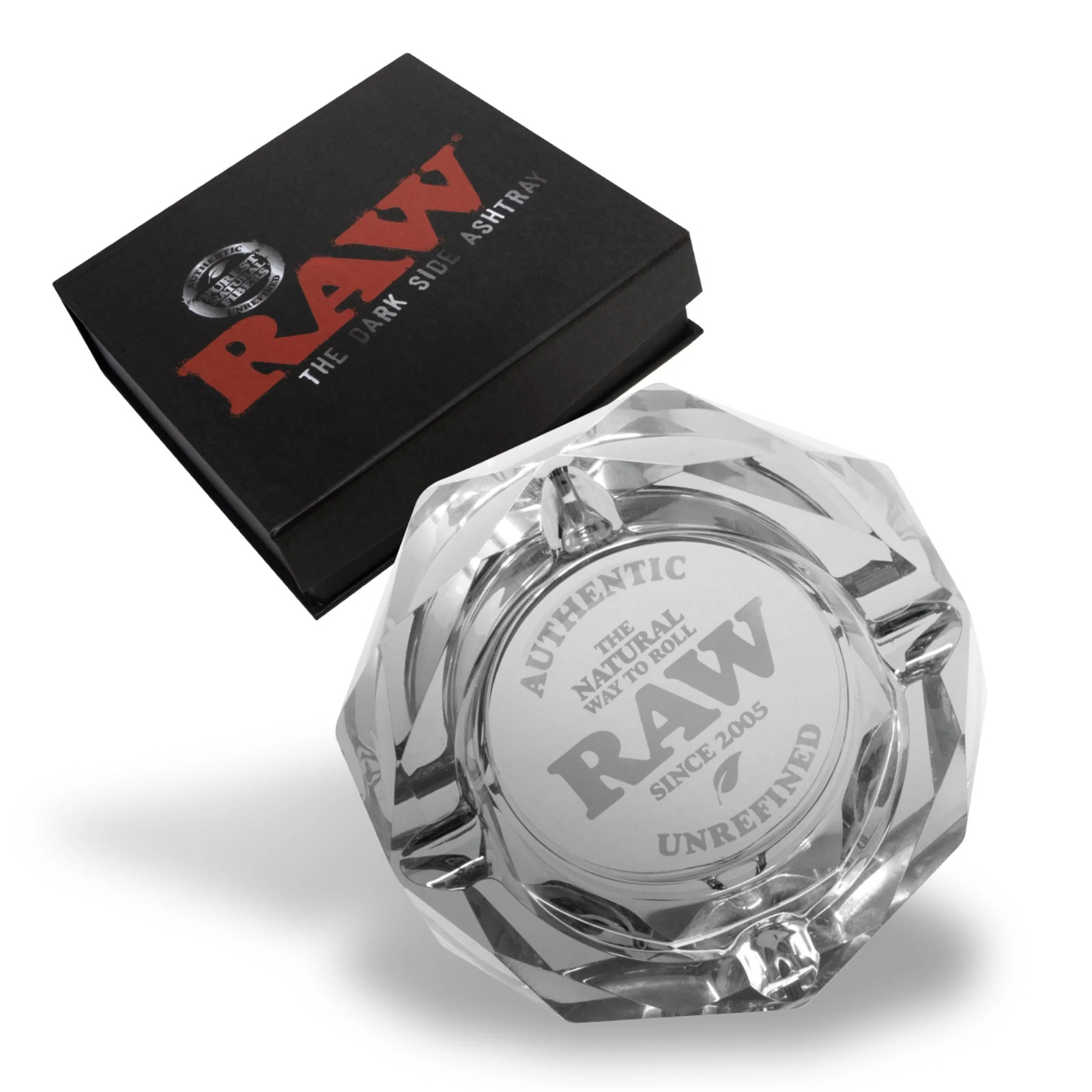 Raw rolling papers Dark Round Glass Ashtray Round Thick GLass Limited edition